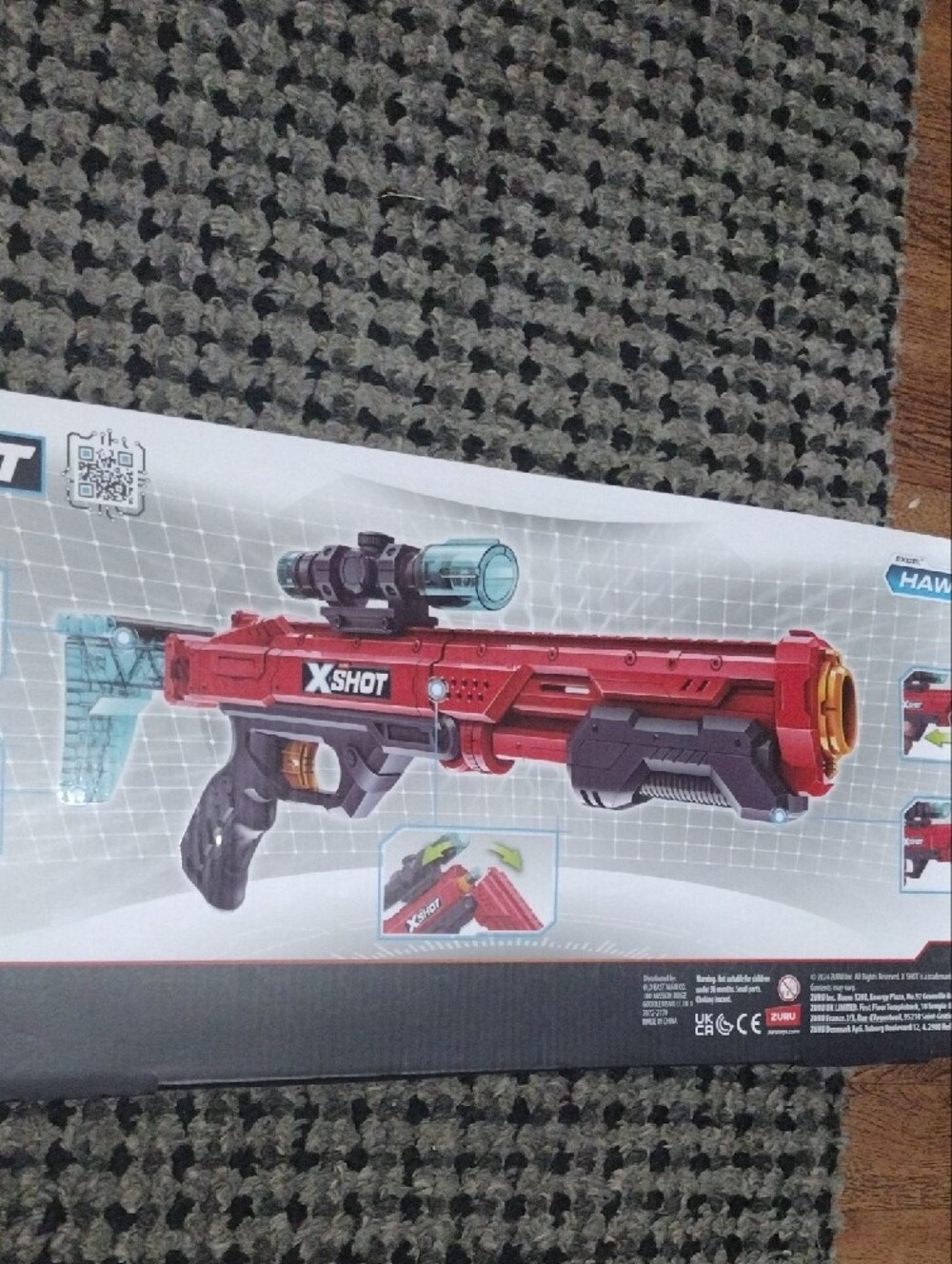 ZURU X-Shot Hawk Eye Kids Toy Blaster - Red and Teal - Picture 9 of 13